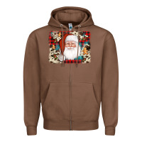 Chestnut cowhide santa cookie socks background Zipper Hoodie - AdoDesignShop