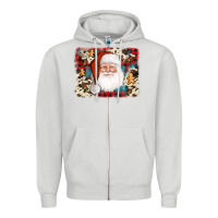 Dove Grey cowhide santa cookie socks background Zipper Hoodie - AdoDesignShop
