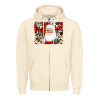 Sandshell cowhide santa cookie socks background Zipper Hoodie - AdoDesignShop