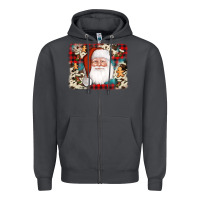 Smoke cowhide santa cookie socks background Zipper Hoodie - AdoDesignShop