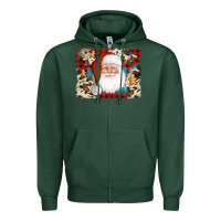 Sports Green cowhide santa cookie socks background Zipper Hoodie - AdoDesignShop