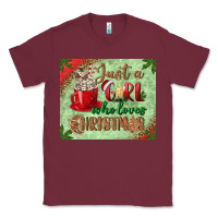 Burgundy just a girl who loves christmas mousepad Classic Tee - BundleAndBundleShop