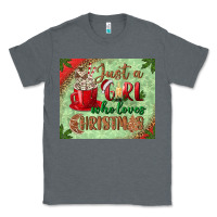 Charcoal Heather just a girl who loves christmas mousepad Classic Tee - BundleAndBundleShop