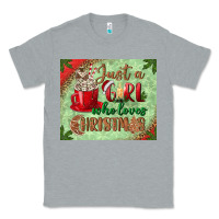 Heather Grey just a girl who loves christmas mousepad Classic Tee - BundleAndBundleShop