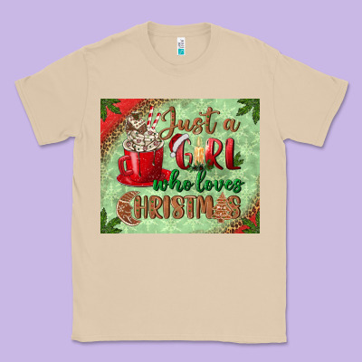 Just A Girl Who Loves Christmas Mousepad Classic Tee Designed By Bundleandbundleshop