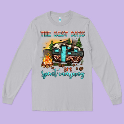 The Best Days Are Spent Camping Long Sleeve Tee Designed By Jahusdesignshop