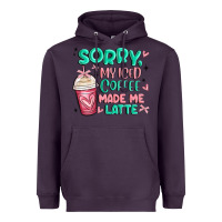 Plum sorry my iced coffee made me latte Heavyweight Hoodie - MaliasSmallBusiness
