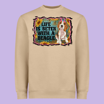 Life Is Better With A Beagle Heavyweight Sweatshirt Designed By Ranaportraitstore