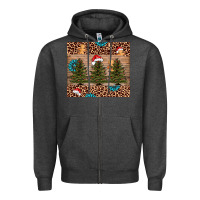 Charcoal Heather Christmas trees leopard Zipper Hoodie - AdoDesignShop