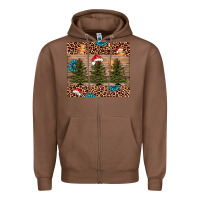 Chestnut Christmas trees leopard Zipper Hoodie - AdoDesignShop