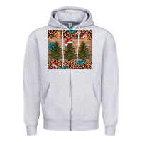 Christmas Trees Leopard Zipper Hoodie | Teevron