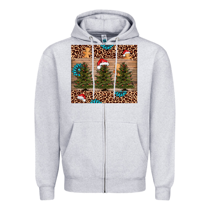 Christmas Trees Leopard Zipper Hoodie by AdoDesignShop | Teevron
