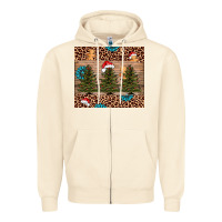 Sandshell Christmas trees leopard Zipper Hoodie - AdoDesignShop