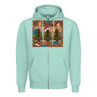 Seafoam Christmas trees leopard Zipper Hoodie - AdoDesignShop