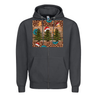 Smoke Christmas trees leopard Zipper Hoodie - AdoDesignShop