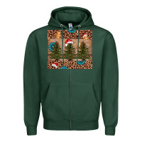 Sports Green Christmas trees leopard Zipper Hoodie - AdoDesignShop