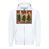 White Christmas trees leopard Zipper Hoodie - AdoDesignShop