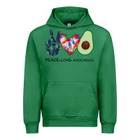 Emerald PEACE LOVE AVOCADOS Urban Hoodie - Bettercallsaul