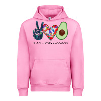 Fuchsia Pink PEACE LOVE AVOCADOS Urban Hoodie - Bettercallsaul