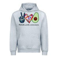 Heather Grey PEACE LOVE AVOCADOS Urban Hoodie - Bettercallsaul