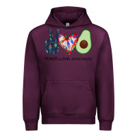 Mauve Wine PEACE LOVE AVOCADOS Urban Hoodie - Bettercallsaul