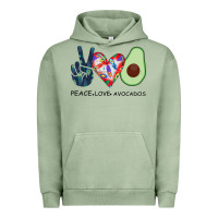 Pigment Oil Green PEACE LOVE AVOCADOS Urban Hoodie - Bettercallsaul