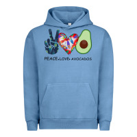 Pigment Pebble Blue PEACE LOVE AVOCADOS Urban Hoodie - Bettercallsaul