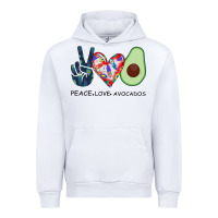White PEACE LOVE AVOCADOS Urban Hoodie - Bettercallsaul