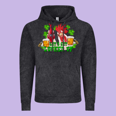 St. Patrick's Day Roosters Let's Get Lucked Up Vintage Hoodie Designed By Ranaportraitstore