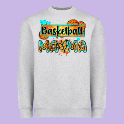 Basketball Mama With Leopard Heavyweight Sweatshirt Designed By Zillion Design Studio