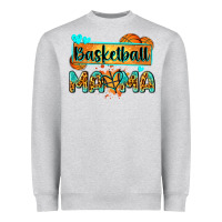 Heather Grey basketball mama with leopard Heavyweight Sweatshirt - Zillion Design Studio