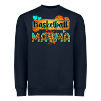 Navy basketball mama with leopard Heavyweight Sweatshirt - Zillion Design Studio