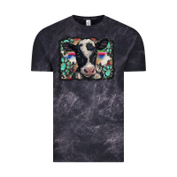 Cloud Black western background turquoises gemstones black and white baby cow Vintage Tee - BarkalooDesign