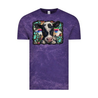 Cloud Purple western background turquoises gemstones black and white baby cow Vintage Tee - BarkalooDesign