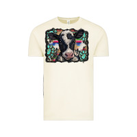 Vintage Arctic western background turquoises gemstones black and white baby cow Vintage Tee - BarkalooDesign