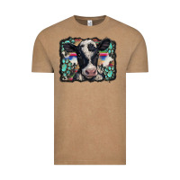 Vintage Coffee western background turquoises gemstones black and white baby cow Vintage Tee - BarkalooDesign