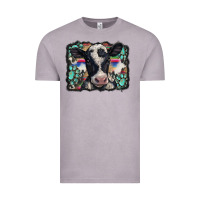 Vintage Zinc western background turquoises gemstones black and white baby cow Vintage Tee - BarkalooDesign