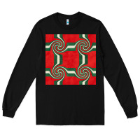 Black retro christmas seamless pattern Long Sleeve Tee - BundleAndBundleShop