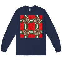 Navy retro christmas seamless pattern Long Sleeve Tee - BundleAndBundleShop