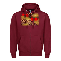 Burgundy christmas leopard glitter background Zipper Hoodie - AdoDesignShop