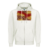 Christmas Leopard Glitter Background Zipper Hoodie | Teevron