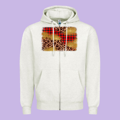 Christmas Leopard Glitter Background Zipper Hoodie Designed By Adodesignshop