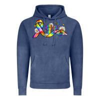 Vintage Denim pride ribbon Vintage Hoodie - Zillion Design Studio