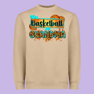 Basketball Grandma With Leopard Heavyweight Sweatshirt Designed By Zillion Design Studio