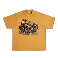 Peanut Butter just a woman who loves justice Urban Heavy Tee - SublimationCraftShop