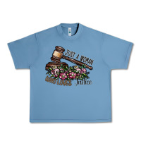 Pebble Blue just a woman who loves justice Urban Heavy Tee - SublimationCraftShop