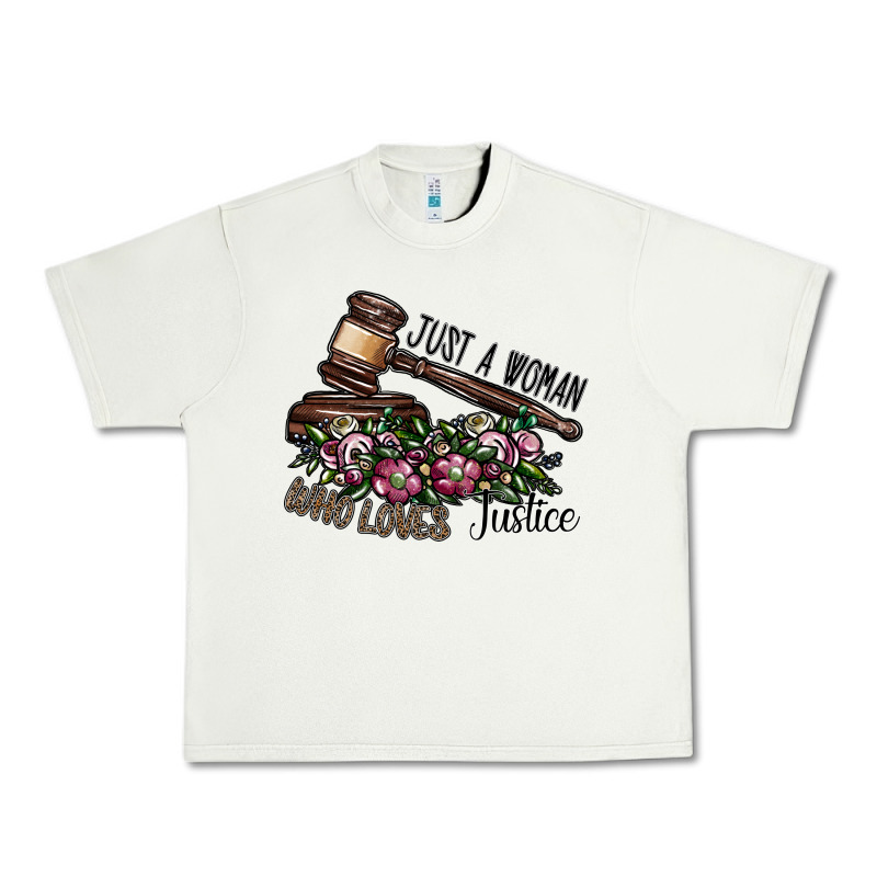 Just A Woman Who Loves Justice Urban Heavy Tee by SublimationCraftShop | Teevron