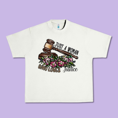 Just A Woman Who Loves Justice Urban Heavy Tee Designed By Sublimationcraftshop
