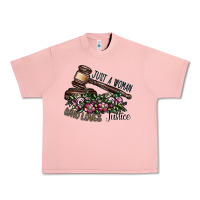Salmon just a woman who loves justice Urban Heavy Tee - SublimationCraftShop