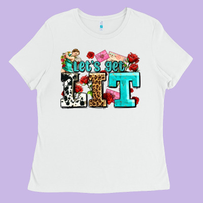 Valentines Day Lets Get Lit Ladies Tee Designed By Adodesignshop